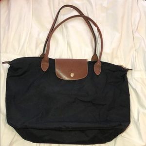 Large Black Longchamp ‘Le Pliage’ Tote